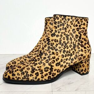 New! Via Spiga Vinson Cheetah Print Cow Fur Bootie 6M